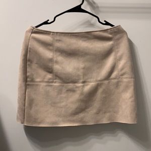 Beige suede skirt